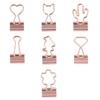 10pcs New Cat Heart Cactus Mini Stationery Metal Paper Clip Office Supplies Binder Clips