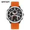 Электронные часы Мужские Двойной дисплей Циферблат 5 АТМ Водонепроницаемые Ночная подсветка Секундомер Многофункциональные Спортивные Электронные часы
