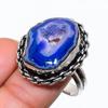 Blue Druzy Handmade 925 Sterling Silver Gift Jewelry Ring Size 8.5 B0d62
