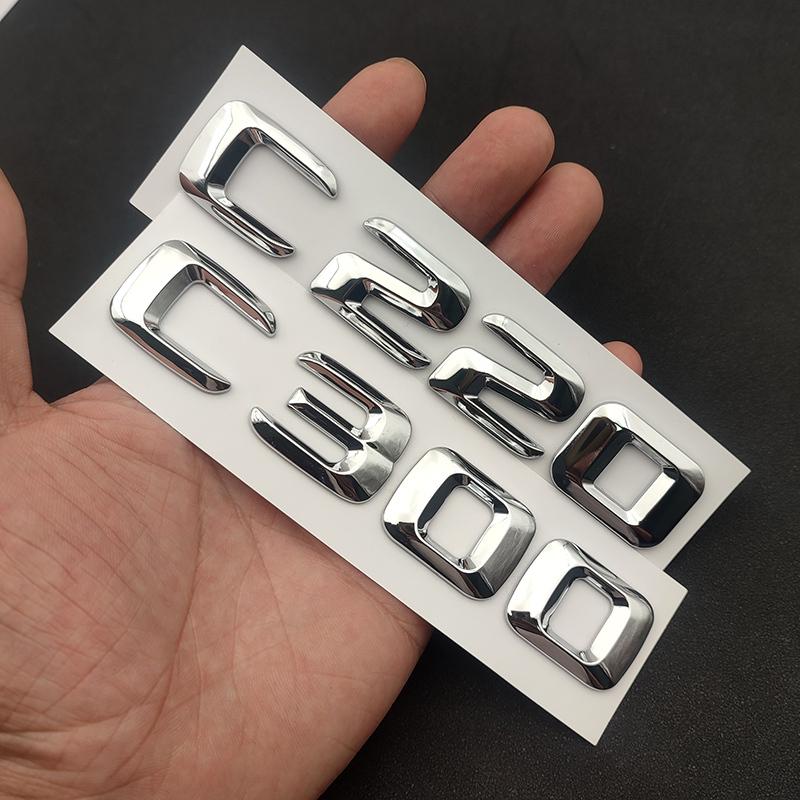 Car Sticker For W205 W204 3D ABS Chrome Car Rear Trunk Emblem Badge Letters C180 C200 C220 C250 C300 C350 4MATIC Accessories