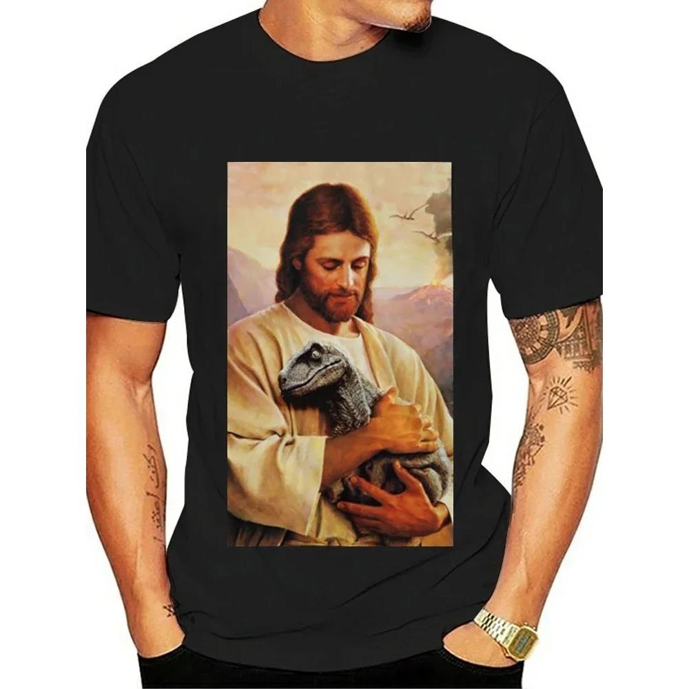 High Quality Short Sleeve Top Not Today Satan Jesus Vs Satan in O-Neck T Shirt Man/Woman Short Sleeve Tees Shirt 2024 New In