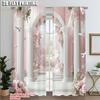 2 шт. Набор штор 2D-печать Розовый Арка и Колонна с Розами Прочный Полиэстер (без стержня) Подарки для гостиной, спальни и дома