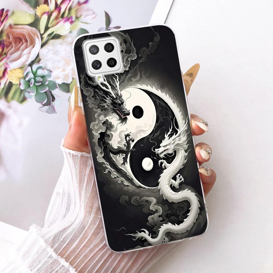 For Samsung Galaxy A22 4G A225F / A22 5G A226B Cool Dragon Tiger Pattern Phone Case For Samsung A22 Soft Silicone TPU Bumpers