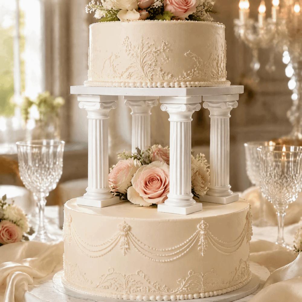 4pcs White Plastic Cake Support Rods Shearable Multilayer Cake Decoration Tools DIY Stacking Kit