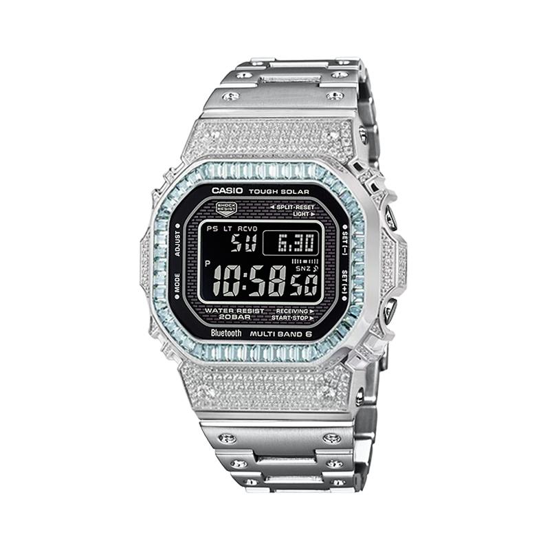 Casio Коллекция GMW B5000 1A Часы с солнечным питанием Металлический ремешок Унисекс Черный циферблат GMW-B5000-1A(Watch4--)