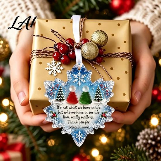 Holiday Window Ornaments Snowflake-Shaped Sea Glass Friendship Keepsake Christmas Ornament Acrylic Coastal Inspired Seasonal Home Accents