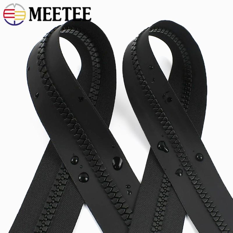 Meetee 3/5/10M 3# 5# 8# Водонепроницаемая смоляная молния для палатки, одежды, куртки, молнии для ремонта, швейные аксессуары DIY