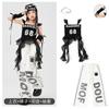 Girls Hip Hop Jazz Dance Performance Outfit Streetwear Stage Costume Kids 8 Years Black Crop Top White Printed Pants