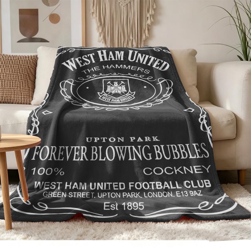 West Ham United Soft and comfortable flannel Suitable for sofas living rooms outdoor camping travel and also makes a great anniversary gif