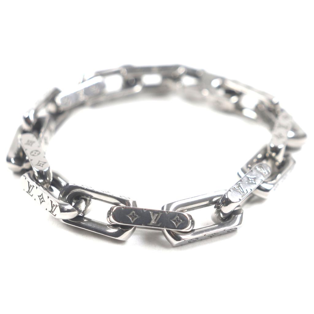 Louis Vuitton Bracelet Bracelet Monogram Chain Silver Metal Mens M00309 Used