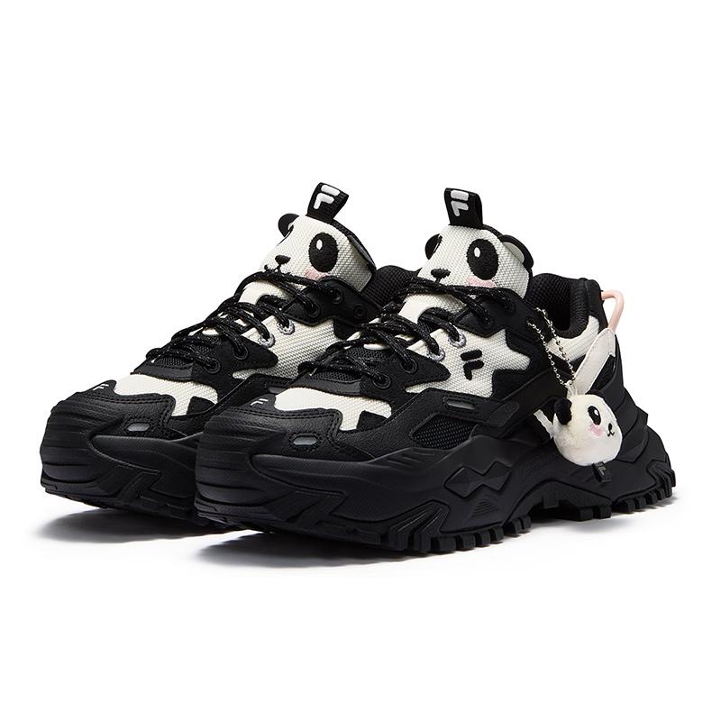 Fila Fusion Модные Универсальные Платформа Низкие Папины Кроссовки Женские кроссовки Черный Белый T12W521006FBG