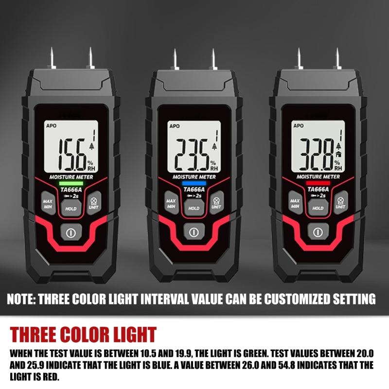 Digital Moisture Detectors with Fast 2 Second Response Time & Auto Power Off Moisture Tester Tool for Wood Paper & Soil