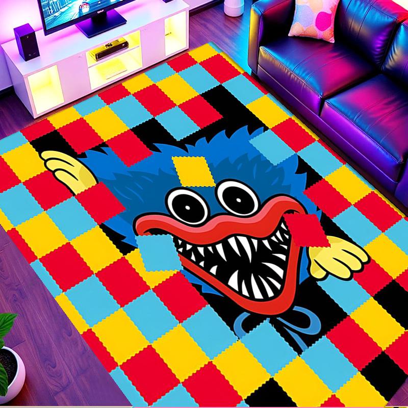 Huggy Wuggy Print Rug, Washable Floor Carpet, For Entryway Dorm Laundry Room Office Study, Home Decor Birthday Christmas Gift