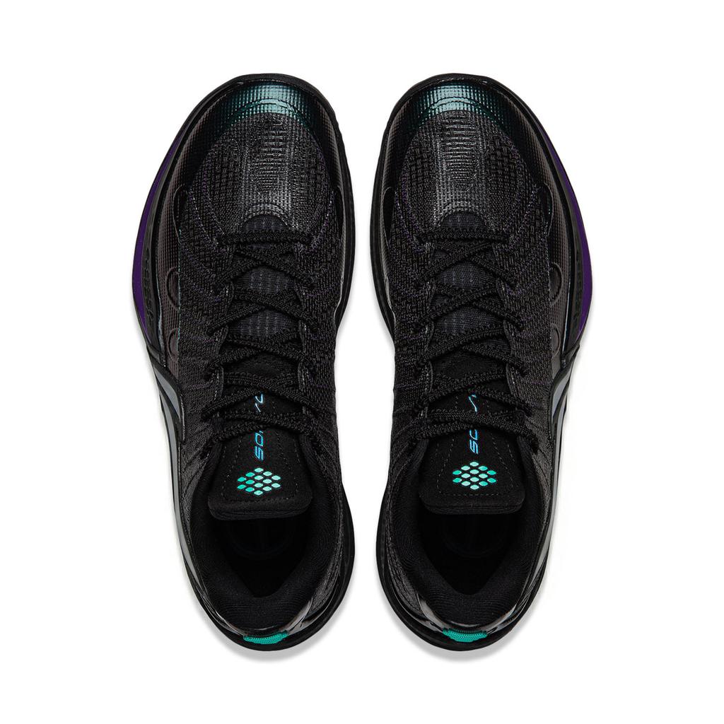 Li Ning Sonic 14 Амортизация Скользкая подошва Дышащие Отскок Сцепление Низкие Баскетбольные кроссовки Мужские Черные ABAW015-7