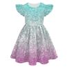 European And American Feifei Sleeve Princess Dress Color Peripheral 3D Digital Printing Children'S Milk Silk Dress