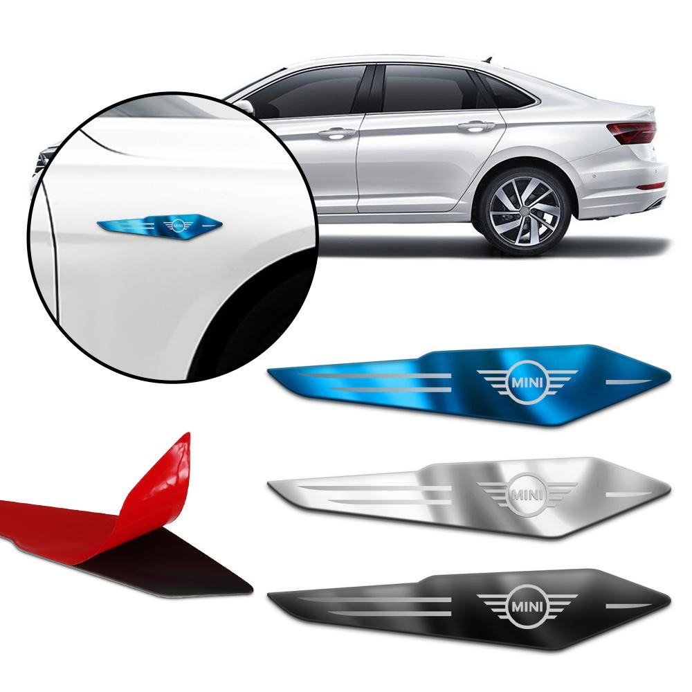 VRT4 2Pcs For MINI Cooper JCW WORKS R55 R56 F55 F56 R57 R58 R59 Metal Car Door Body Side Fender Sticker Emblem Decor Auto Accessories