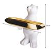 Polar Bear Key Holder Figurine Candy Sundries Animal Polar Bear Sculpture Home Decoration Nordic Glasses Key Holder Tray