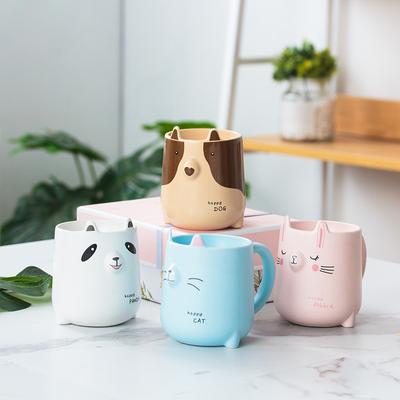 Горячая керамическая кружка с изображением животных из мультфильмов, 3D-чашка для детей с изображением животных, фарфоровая кружка для чая с молоком, подарки на день рождения для девочек