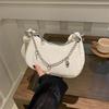 Metal Chain Simple Crossbody Bag Korean Style Shoulder Bag Portable Hobos Handbag  Shopping