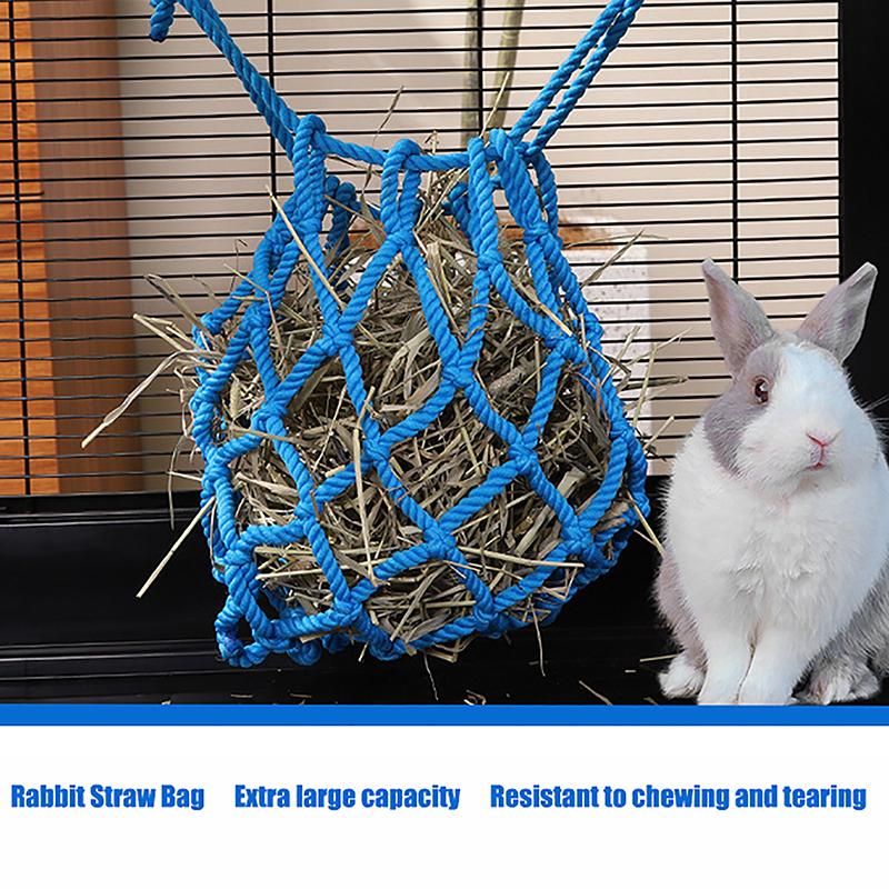 Мешок для травы для кроликов, большая вместимость, подвесной мешок для кормления сеном, диспенсер для голландской свиньи, морской свинки, кролика Тоторо, зоотовары