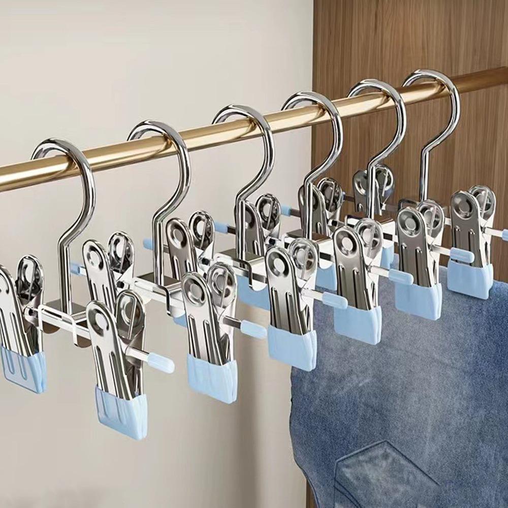 30pcs 360° Rotatable Clothes Drying Hanger Double Clip Non-Slip Clothes Clips Adjustable Windproof Storage Clips Space-Saving
