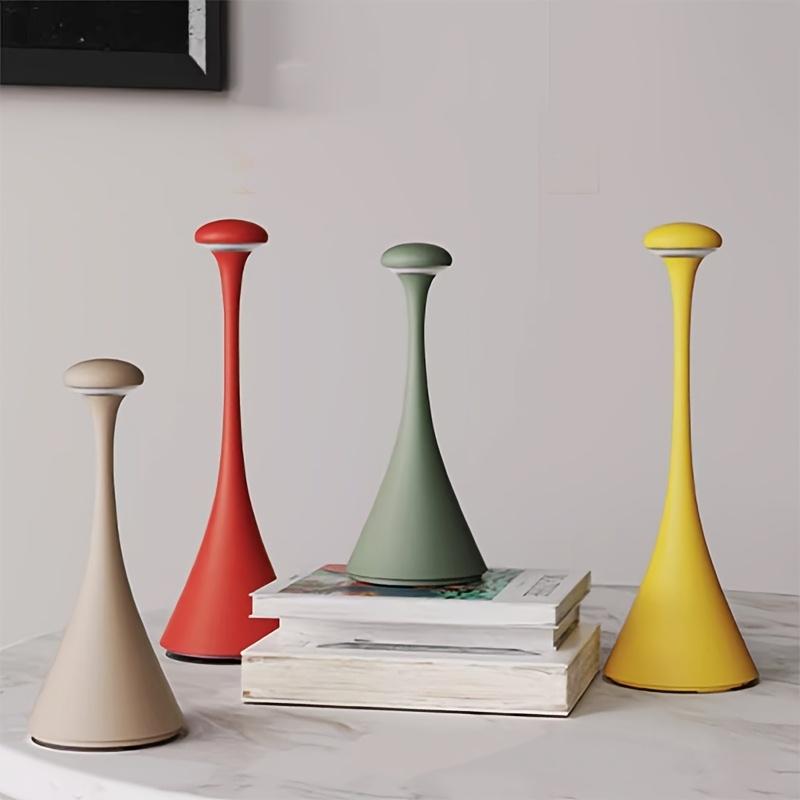 Перезаряжаемая настольная лампа, Бесступенчатая регулировка яркости, Современная настольная лампа с сенсорным управлением - 3 цвета (Прохладный/Естественный/Теплый), Настольная лампа для спальни для украшения дома