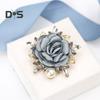 Женская брошь 3D Rose Leaf Искусственный жемчуг Стразы Лацкан Воротник Булавка Сумка Шарф Шляпа Украшение Брошь Выпускной Вечеринка Ювелирные изделия