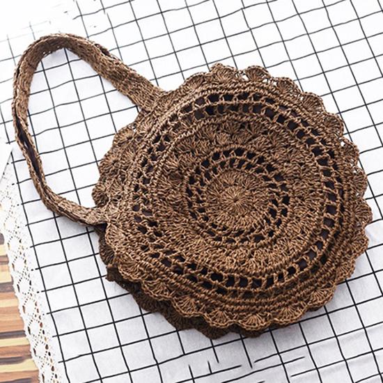Straw Knitting Beach Bag for Women Handmade Bohemia Style Shoulder Handbags