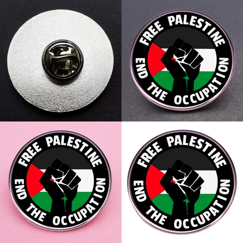 Alloy Pin Palestinian Flag Lapel Badge Commemorative Souvenir