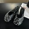Fashion Fashion Metal Rivets Flat Sandals Women Round Toe Back Strap Buckle Designer Shoes Comfort Casual Brand Sandals Zapatos De Mujer