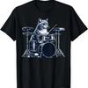 Cute Cat Playing Drums Cats Drummer Music T-Shirt