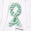 Retro Green Floral Small Silk Scarf - Korean Style Women's Versatile Autumn/Spring Accessory, Thin Square for Neck or Headband