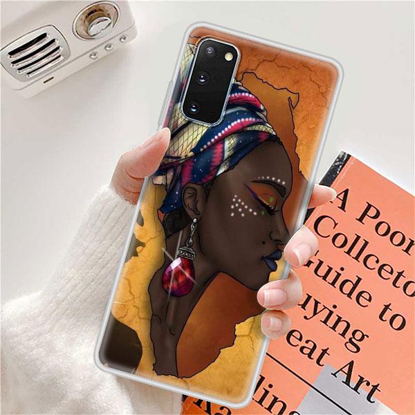 Чехол для Samsung Galaxy S20 FE Ultra S10 S10e S9 S8 Plus Note 10 Lite 20 9 8 Мягкая матовая задняя крышка телефона Красочная африканская девушка