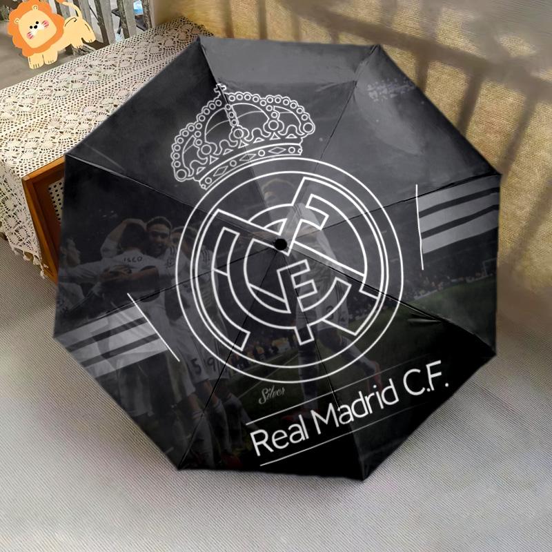Узор Real Madrid CF, автоматический складной зонт, портативная и складная конструкция, 8 спиц, рождественский или день рождения подарок.