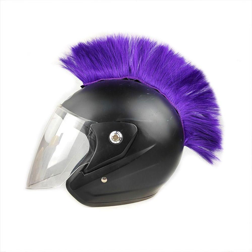 Punk Mohawk Helmet Wig Sticker Paste Helmet Decoration Hair DIY Cockscomb Helmet Wig Motocross