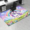 1pc Rainbow pony Soft Printed Area Rug, Office Carpet, Under Chair Protector Blanket for Bathroom, Living Room, Bedroom, Laund