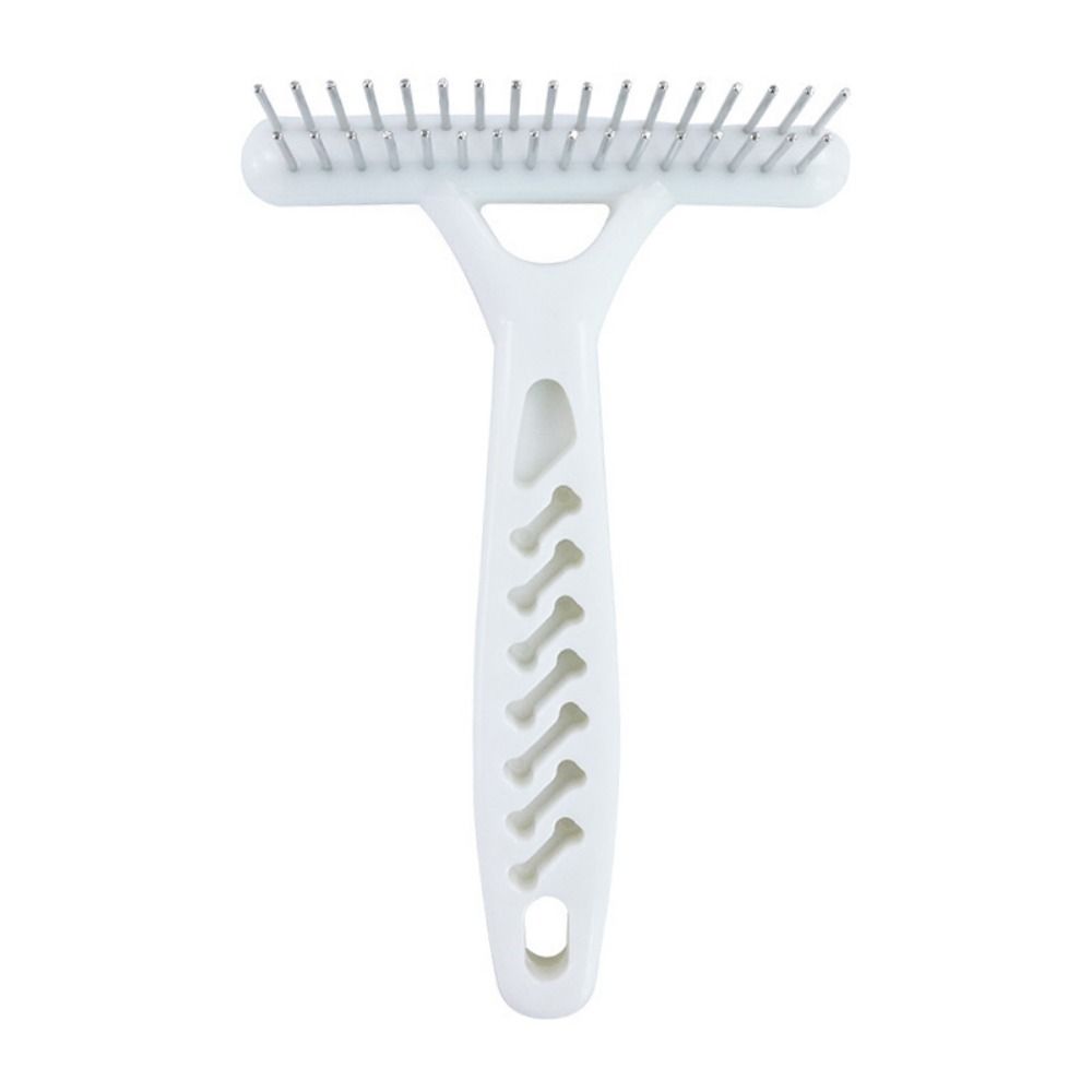Stainless Steel Dog Rake Comb Double Row Dog Hair Fur Shedding Remove Dog Comb Brush Grooming