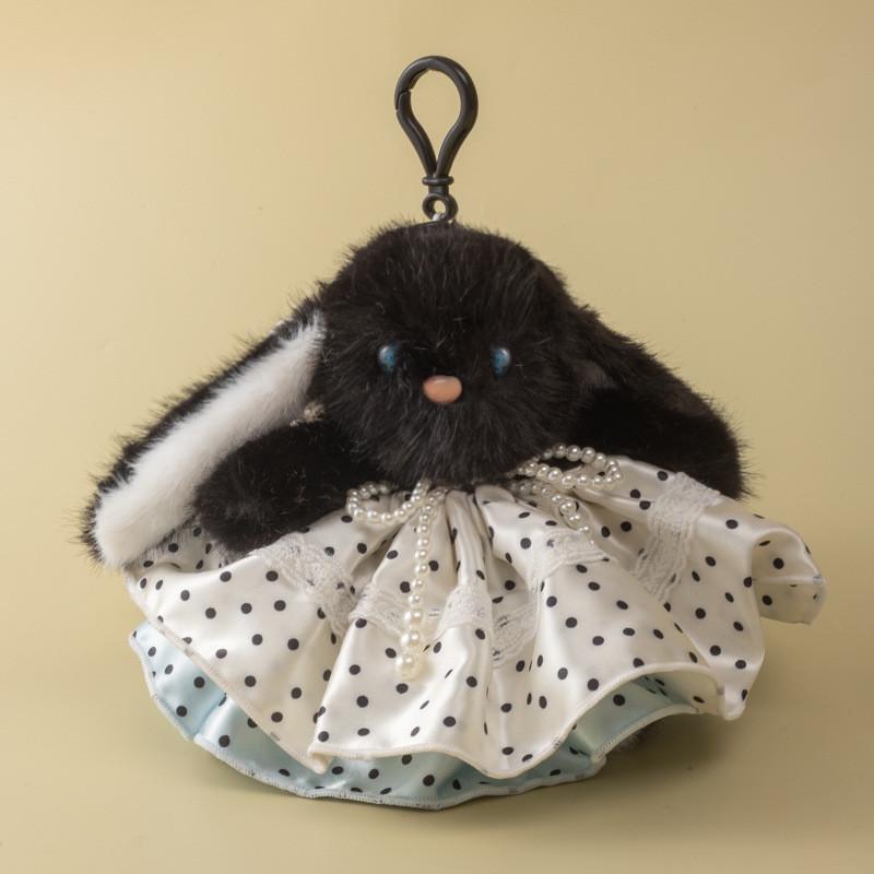 Cute Plush Bunny Bag Charm With Long Fur Material For Couples Gift