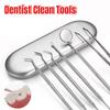 Stainless Steel Dentist Clean Tools Dental Mirror Double Probe Sickle Hoe Tooth Cleaner Dental Tool Tooth Care Tool Kit