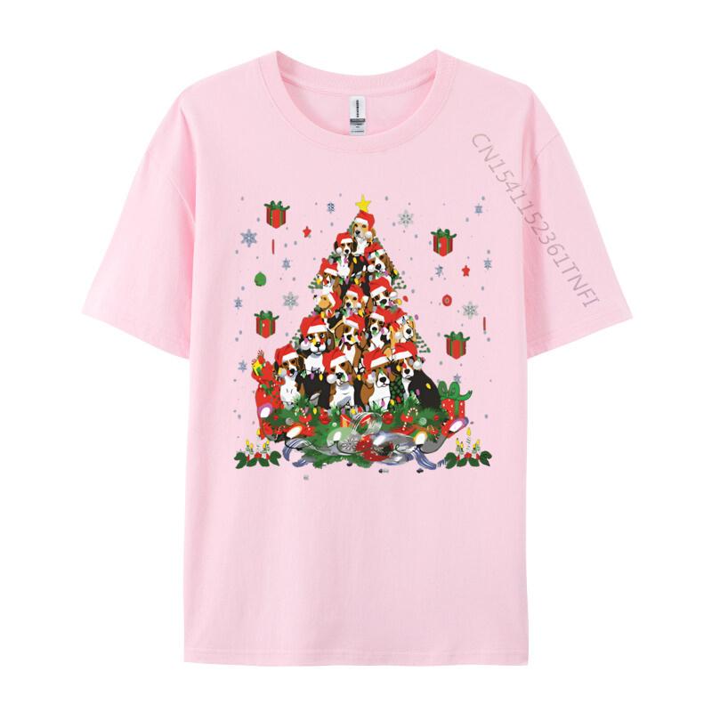 Beagle Christmas Funnys Beagle Xmas T Shirts Print Tee Shirts Tops Clothes Blue And White Graphic T Shirts