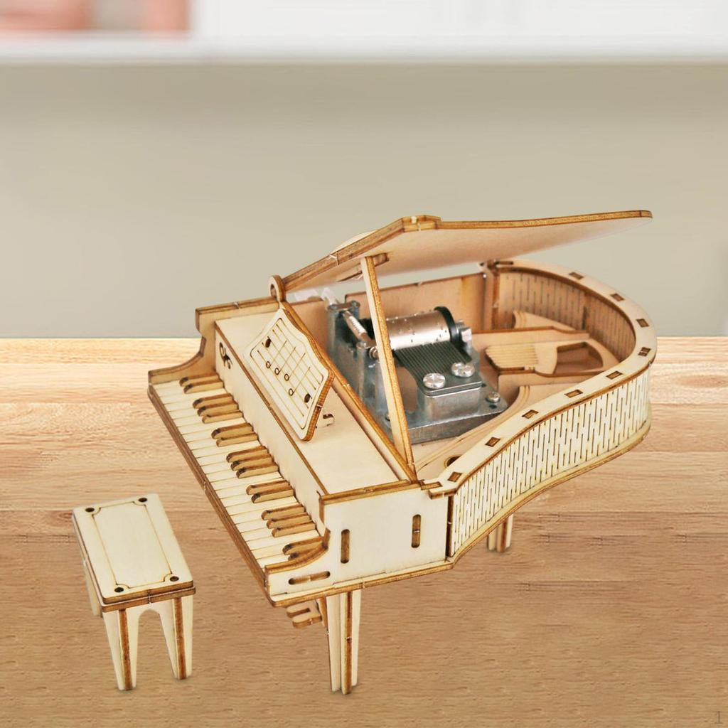 3D пазлы для взрослых, фортепианная музыкальная шкатулка, деревянная головоломка, сборка игрушечных моделей, наборы для сборки