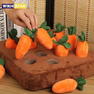 Инновационные игрушки для собак Коврик-нюхалка для питомца Плюшевая игрушка-морковь Коврик Плюшевое овощное поле Вытащи редис Плюшевая морковь Интерактивные игрушки для собак