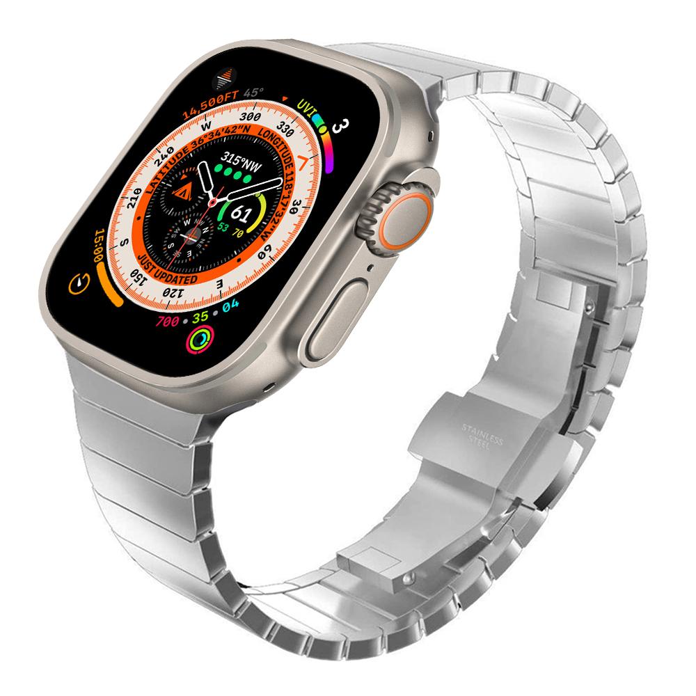 Браслет-звеньевой ремешок для Apple Watch Ultra 49 мм 8 7 6 5 4 Se 45 мм 41 мм 44 мм 40 мм Ремешок из нержавеющей стали для Iwatch 3 42 мм 38