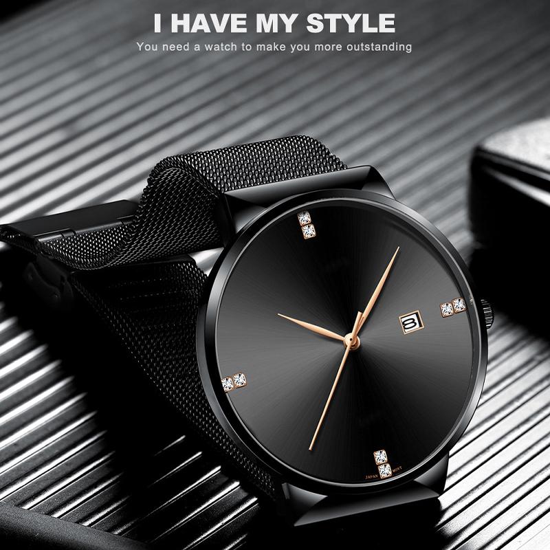 Hannah Martin Мужские кварцевые часы, роскошный браслет, мужские часы, лучший бренд, модные кварцевые часы с бриллиантами, стальные 30 м, водонепроницаемые наручные часы
