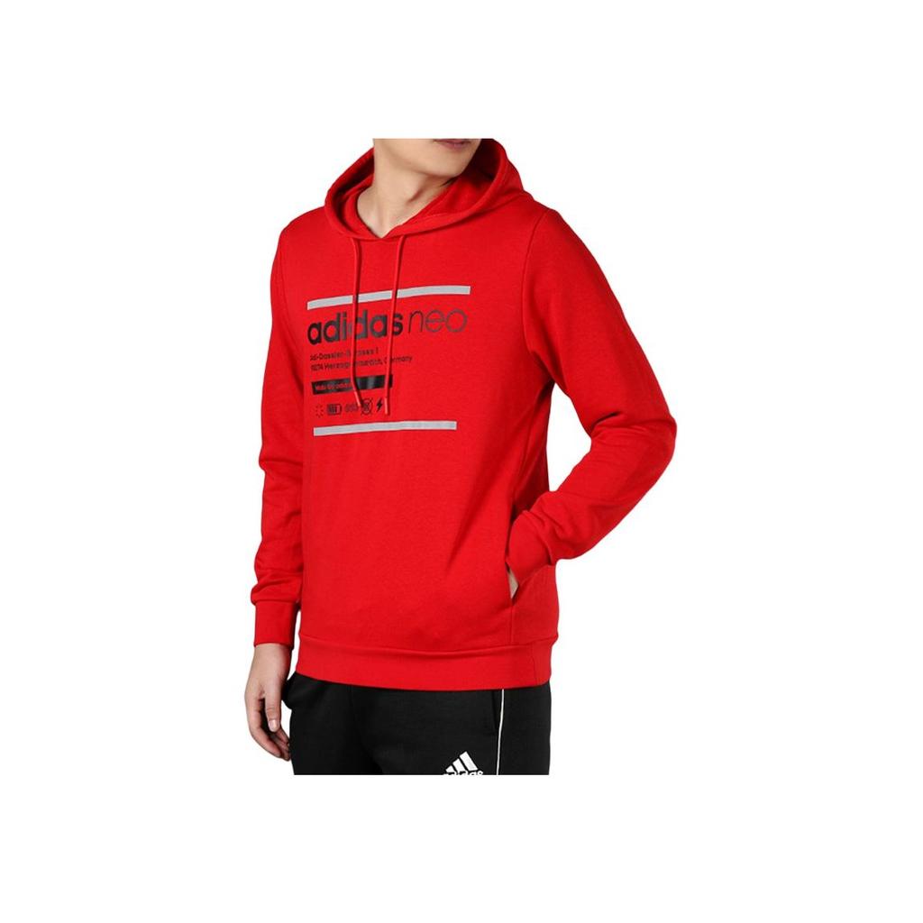 Adidas Neo New Year Series Casual Print Hoodie Men Tops Red GE5500
