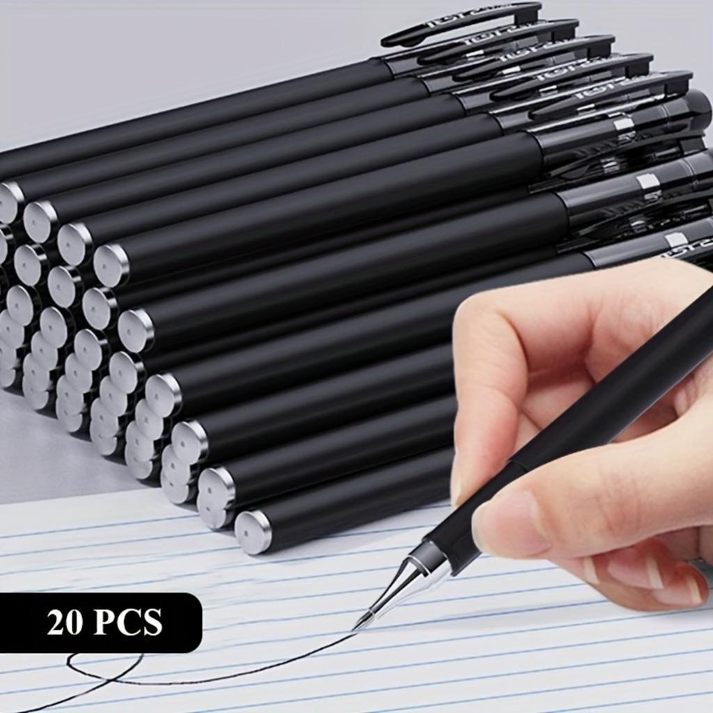 20 Pieces of 0.5mm Black Gel Pens, Suitable for School or Office Use, Business Signature Pens, Student Examination Pens