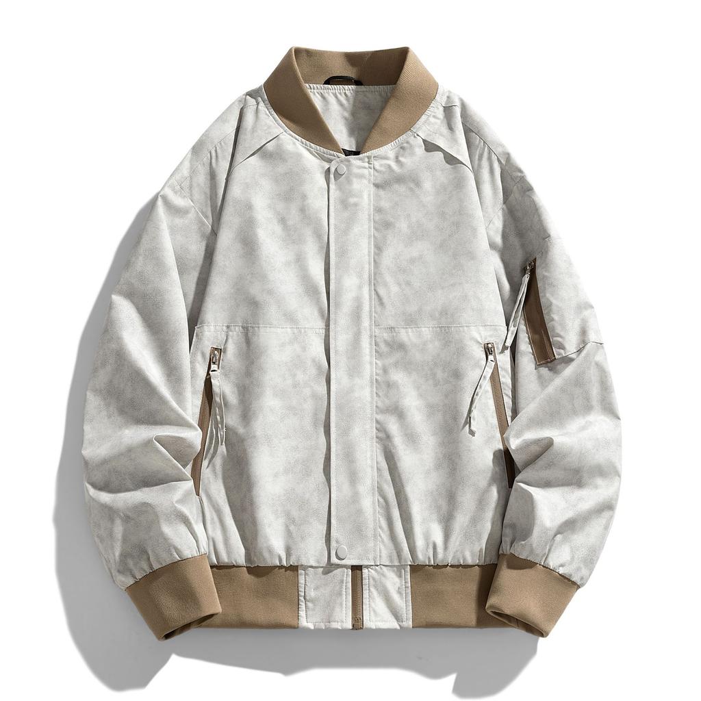 Casual Men's Jacket Men's Fashion Trendy Men's Casual American Baseball Collar Jacket