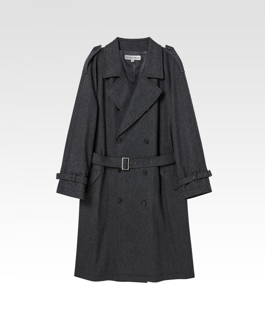 Afterpray Maxi Trench Coat Charcoal