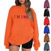 Women's Halloween Print Pullover Round Neck Drop Shoulder Long Sleeved Blouse