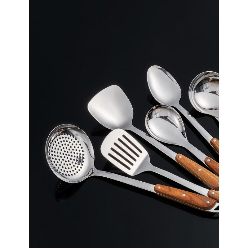 HANYANG, новинка 304, деревянная ручка, лопатка для жарки из нержавеющей стали, кухонные принадлежности, изоляционная лопатка из грушевого дерева, кухонная ложка